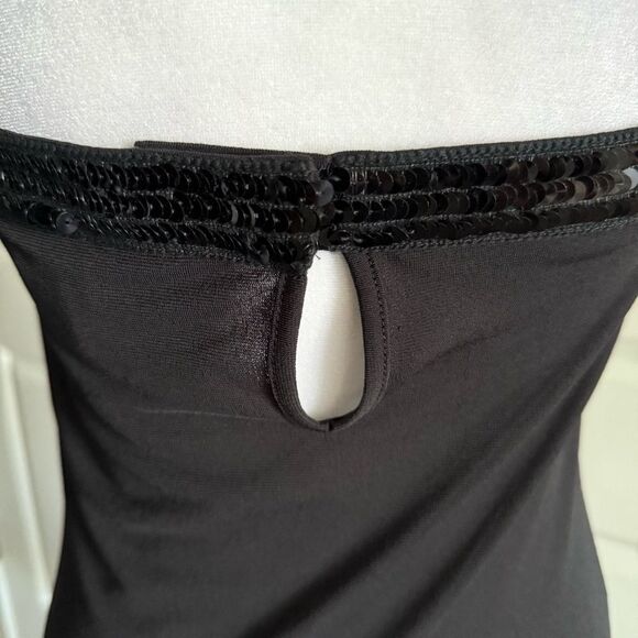 Y2K Vintage D&G Dolce & Gabbana Black Semi-Sheer Iconic Style Slip Dress Size S - Picture 5 of 8